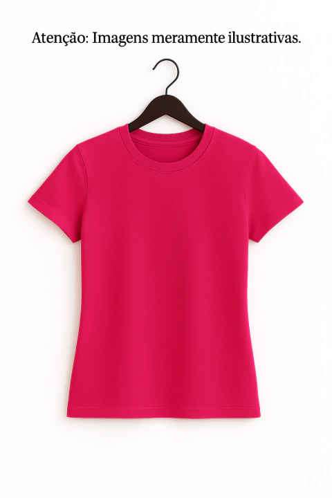 Camiseta Feminina Baby Look Pink - 100% Algodão - Pacote 10 unidades - comprar online