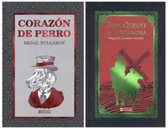 Corazón de Perro de Mijaíl Bulgákov y El Quijote de la Mancha de Cervantes Fractales Pasta Dura