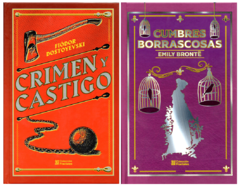 Crimen y Castigo de Fiodor Dostoievsky y Cumbres Borrascosas de Emily Bronte Fractales Pasta Dura