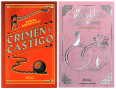 Crimen y Castigo de Fiodor Dostoievsky y Orgullo y Prejuicio de Jane Austen Fractales Pasta Dura