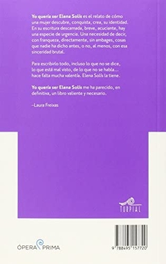 Yo quería ser Elena Solís - Libro Nuevo - comprar en línea