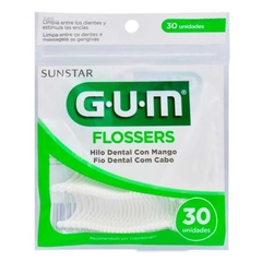 Hilo dental GUM Flossers con mango 30 pzas