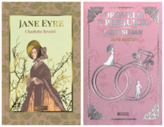 Jane Eyre de Charlotte Bronte y Orgullo y Prejuicio Pasta Dura Colección Fractales