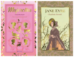 Mujercitas de Louisa May Alcott y Jane Eyre de Charlotte Bronte Pasta Dura Colección Fractales