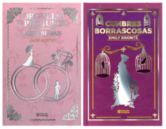 Orgullo y Prejuicio de Jane Austen y Cumbres Borrascosas de Emily Bronte Pasta Dura Colección Fractales