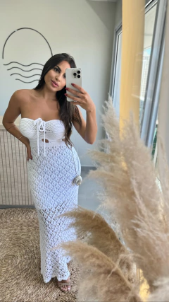 Vestido Sereia Tricot Branco na internet