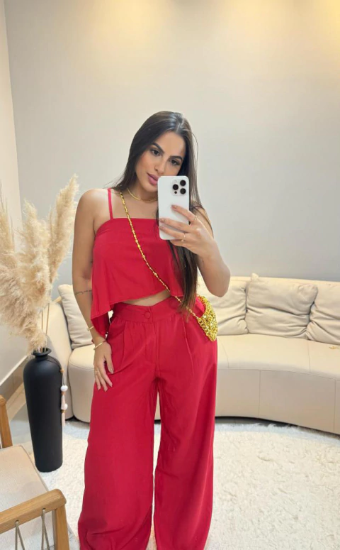 Conjunto Malu Cropped e Calça