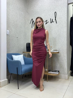 Vestido Suplex Midi Drapeado - comprar online