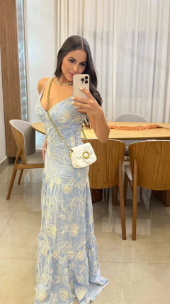 VESTIDO LONGO BORDADO na internet