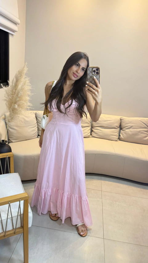 VESTIDO TRICOLINE ROSA - comprar online