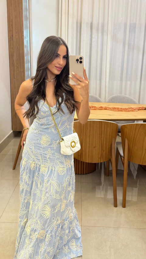 VESTIDO LONGO BORDADO - comprar online