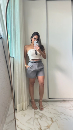 Cropped Jeans Tomara que Caia Off White - comprar online