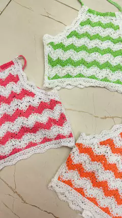 Cropped Crochê Cores Rosa