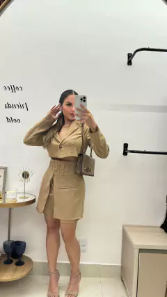 Conjunto Mini Blaser e Short Saia Caramelo - Marzul Beachwear