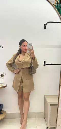 Conjunto Mini Blaser e Short Saia Caramelo na internet