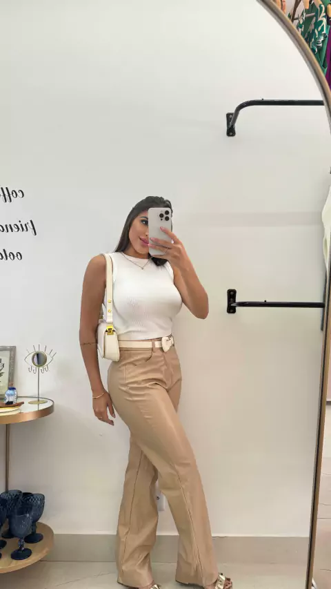 Calça Pantalonana Courino Creme