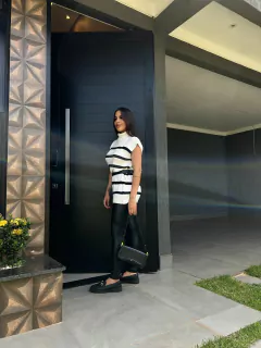 Calça Leggin Couro Fake Preta