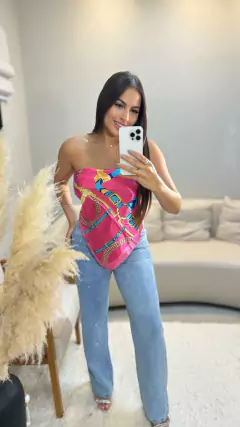 Calça Jeans Wide Leg Shine na internet