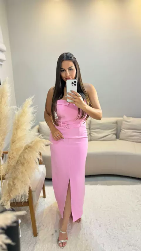 Vestido Midi com cinto - comprar online