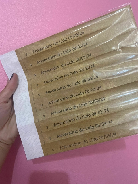 50 unidades pulseira de festa com lacre