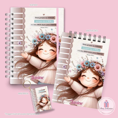 KIT AGENDA+ BLOCO ANOTAÇÕES + MINI BIBLIA - comprar online
