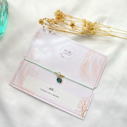 Pulsera En Cuarzo Con Ojo Turco
