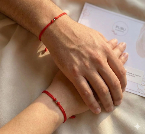 Pulsera Hilo Rojo Del Destino Acero Dorado O Plateado. - comprar en línea