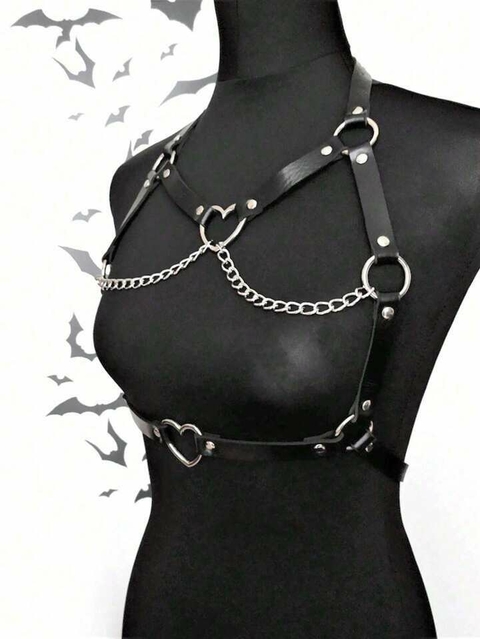 Harness Peito com corrente coração