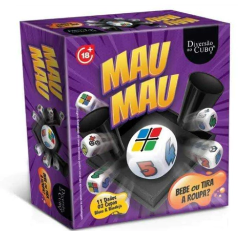 Jogo Mau Mau com 11 Dados e 02 Copos Diversão ao Cubo