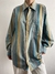 Camisa Vintage Listrada Azul e Ocre (GG) na internet