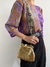Bolsa Vintage Malha Metálica Dourada