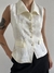 Blusa Vintage Linho Bordada Amarela - Tordo Brechó