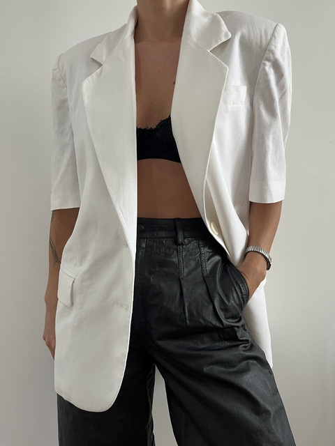 Blazer Branco Vintage Manga Curta - comprar online