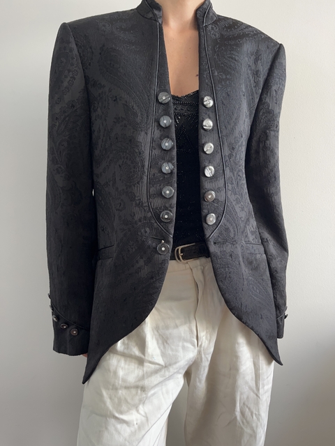 Blazer Italiano Jacquard Preto