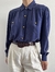 Camisa Vintage Seda Azul