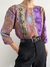 Blusa Vintage Roxa Estampada
