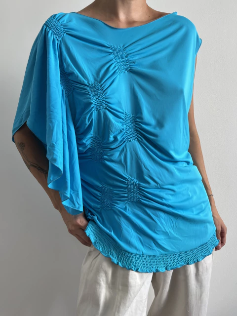 Blusa Turquesa Franzidos - comprar online