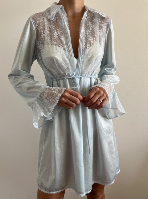 Penhoar Vintage Azul - comprar online