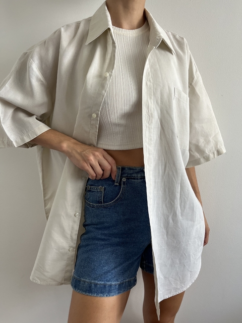 Camisão Vintage Linho Bege