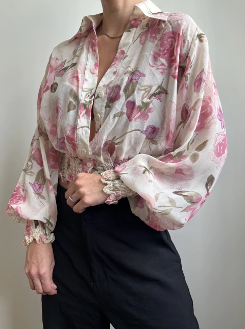 Camisa de Seda Floral