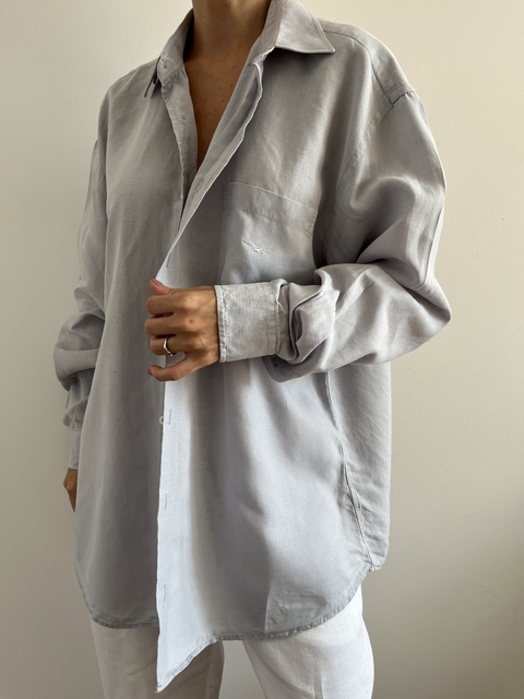 Camisa Linho Puro Cinza