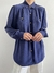 Camisa Vintage Seda Azul