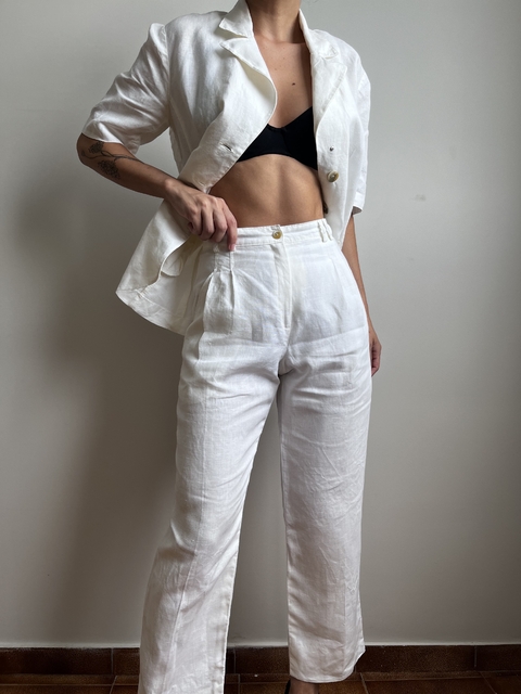 Conjunto vintage linho puro (P)