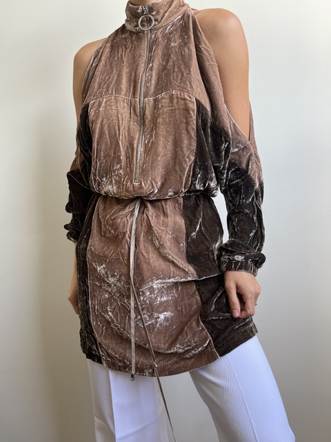 Vestido Le Lis Blanc de Veludo com Seda
