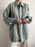Camisa Vintage Listrada Azul e Ocre (GG) - comprar online