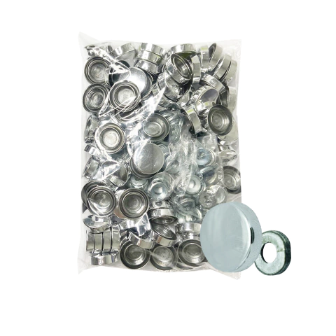 100 Botão Rosca Interna Metal para Furar Espelho