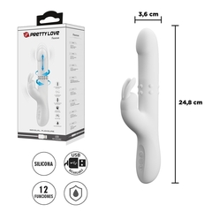 Vibrador con estimulador de clítoris blanco