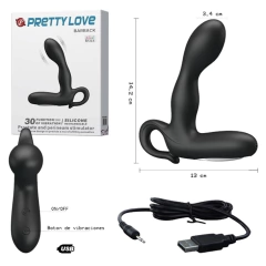 Masajeador prostático con 30 velocidades y carga USB