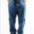 Calça cargo jeans com ajuste de cordão na cintura