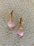 Brinco Argola Click Pedra Quartzo Rosa